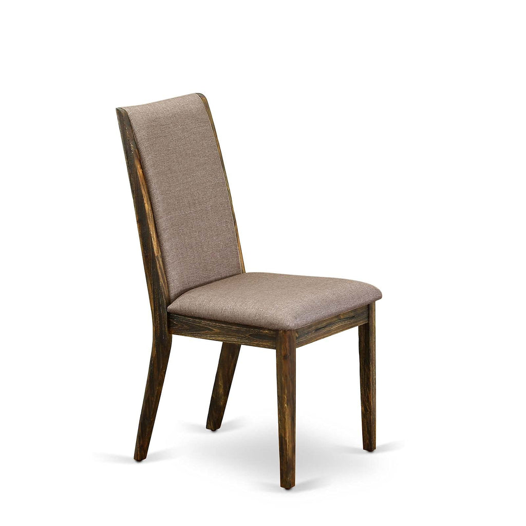 9 Piece Walnut Dining Table Set with Butterfly Leaf and 8 Dark Khaki Linen Fabric Chairs K3591