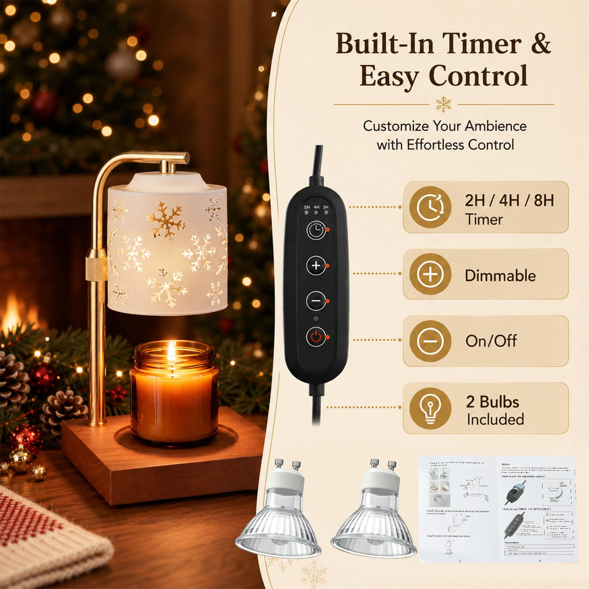 Christmas Candle Warmer Lamp with Timer D4919