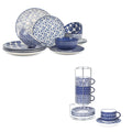Ceramic Dinnerware Sets 12 Piece Cappuccino Cups with Saucers and Metal Stand H5312