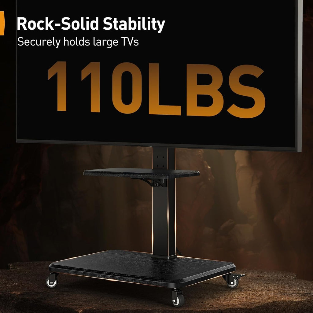 Rolling TV Stand with Wheels for 30-75 Inch TVs D8190