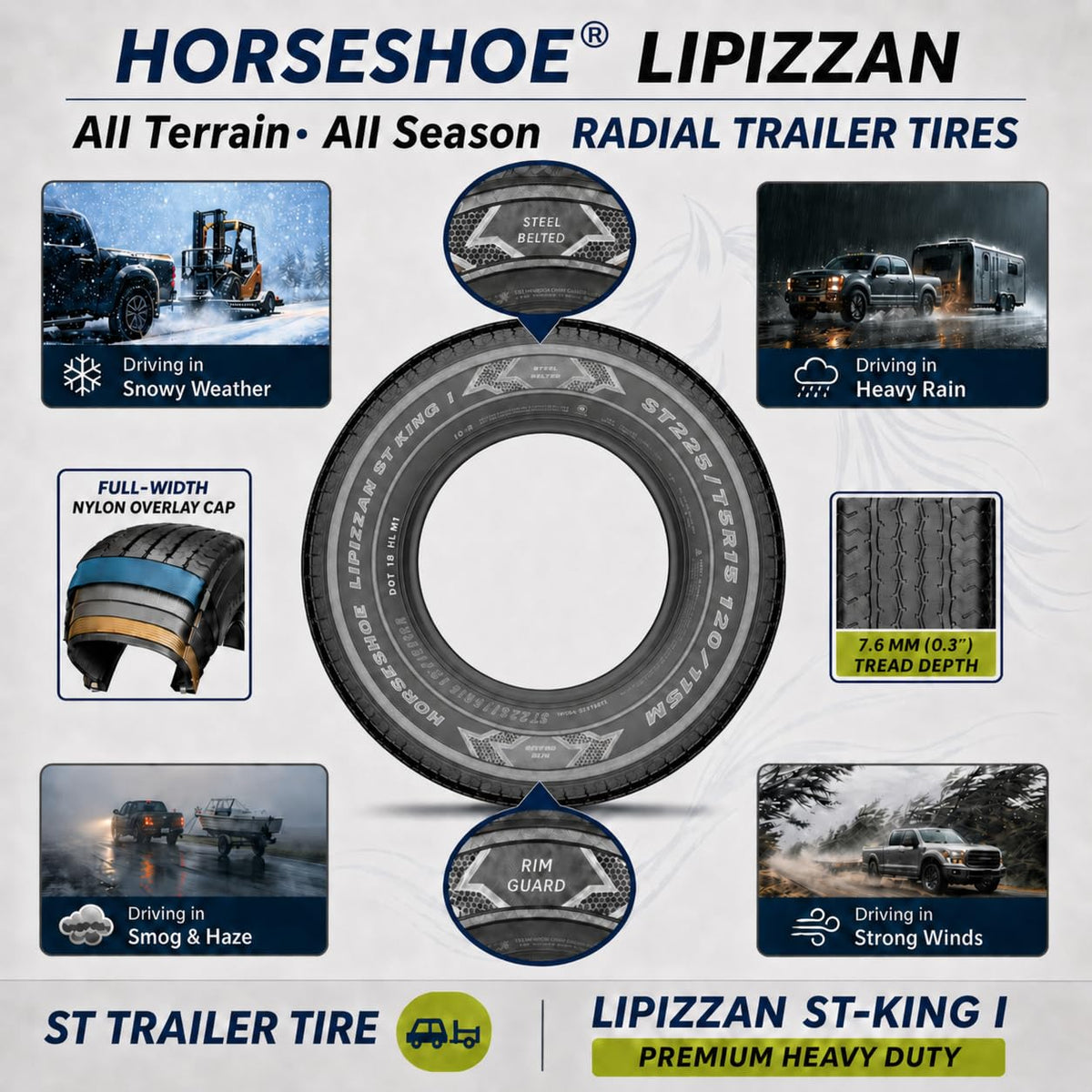 ST205/75R15 10-Ply Trailer Tires E265179