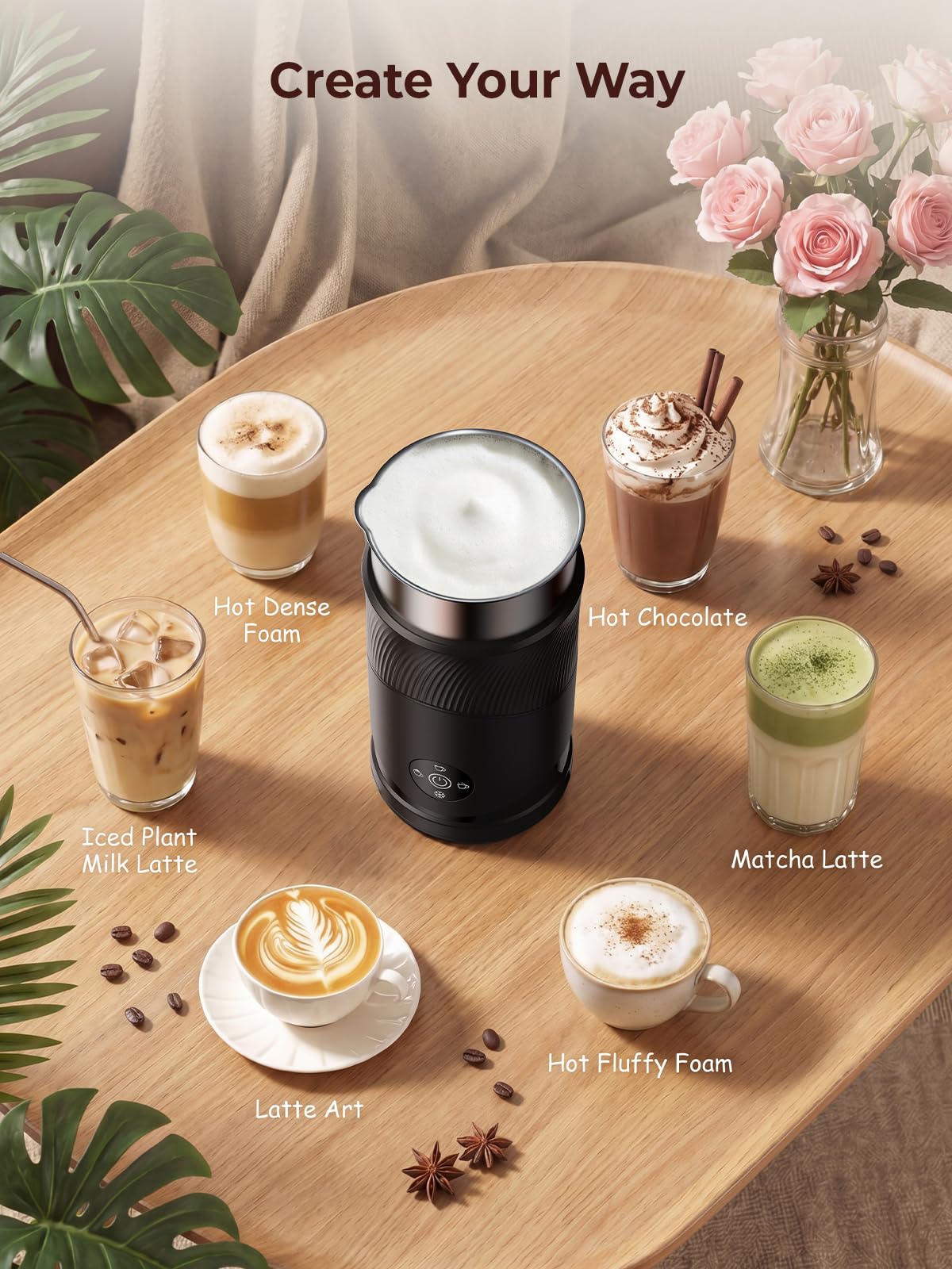 350ml Electric Milk Frother 4-in-1 Hot & Cold Y59949