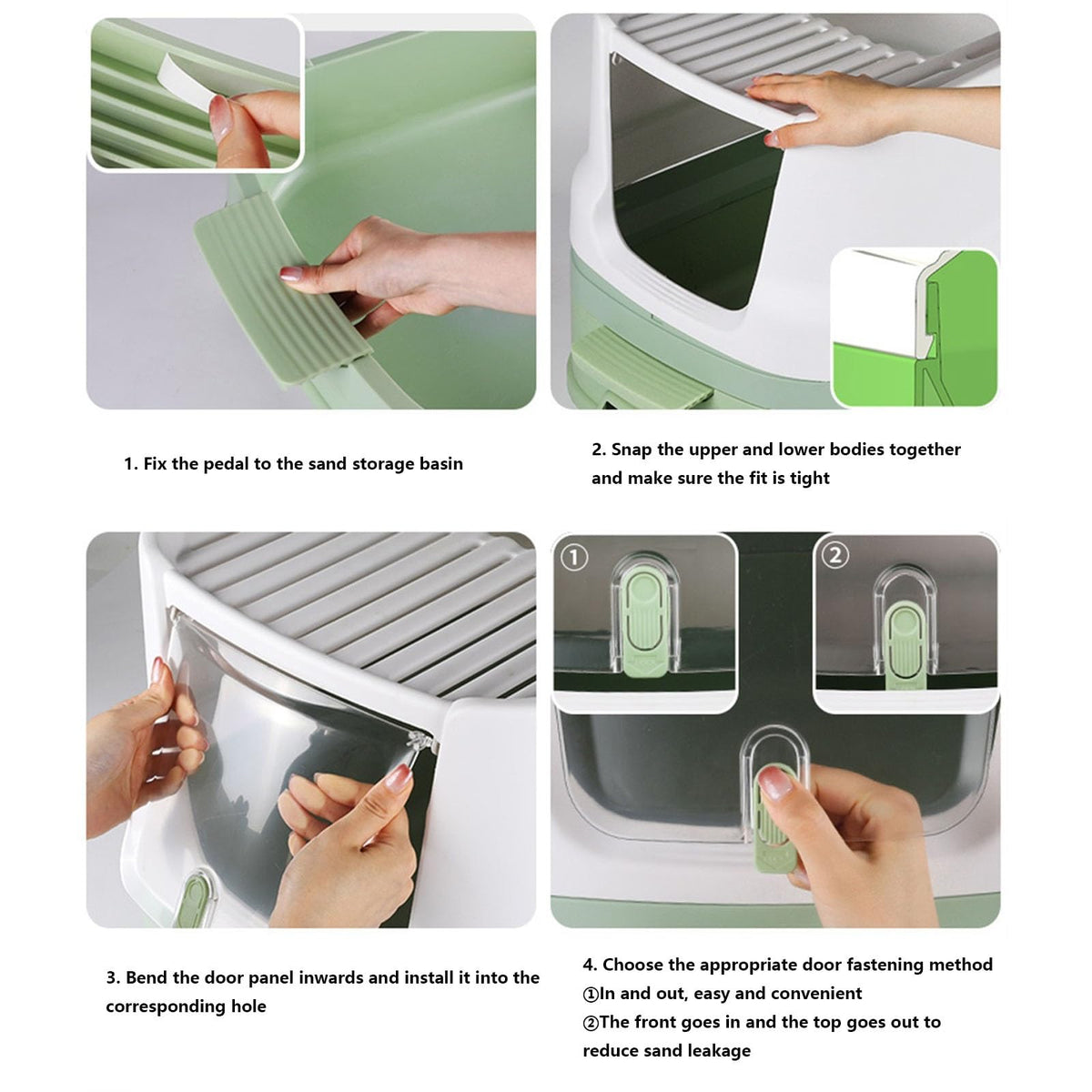 Cat Litter Box with Lid, Top Entry with Scoop, Enclosed Plastic with Drawer I45982