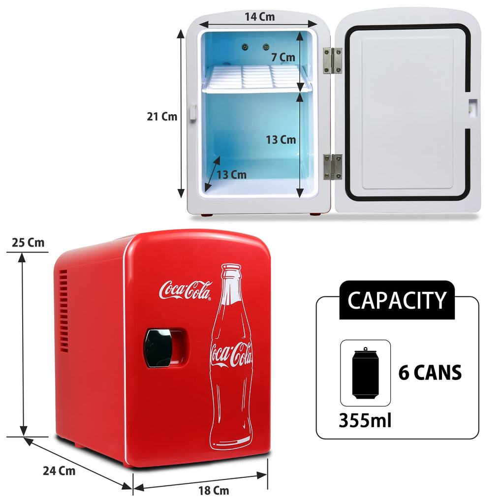 4L 6 Can Mini Fridge Portable Cooler Red G8305