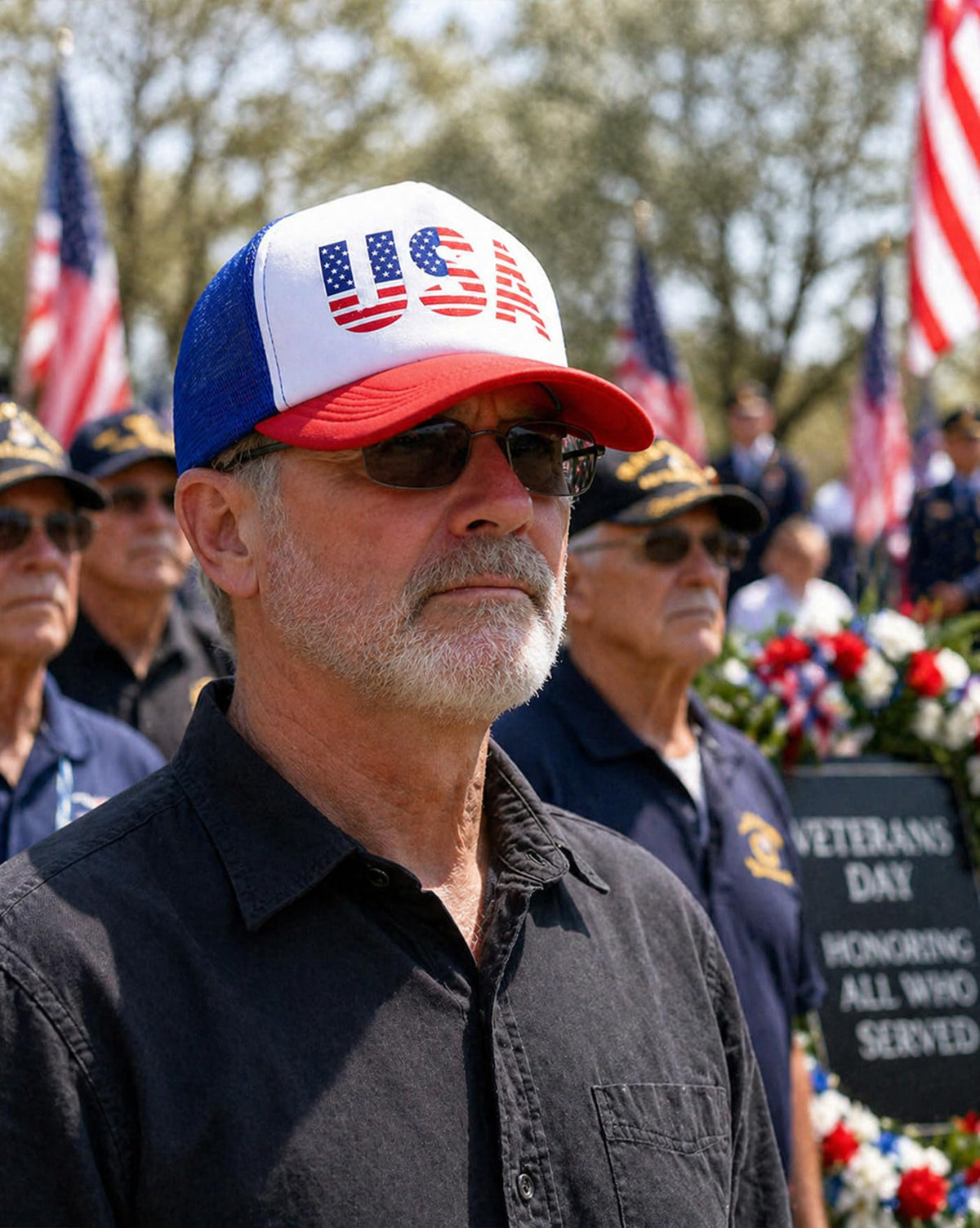 American Flag Trucker Hat N41248