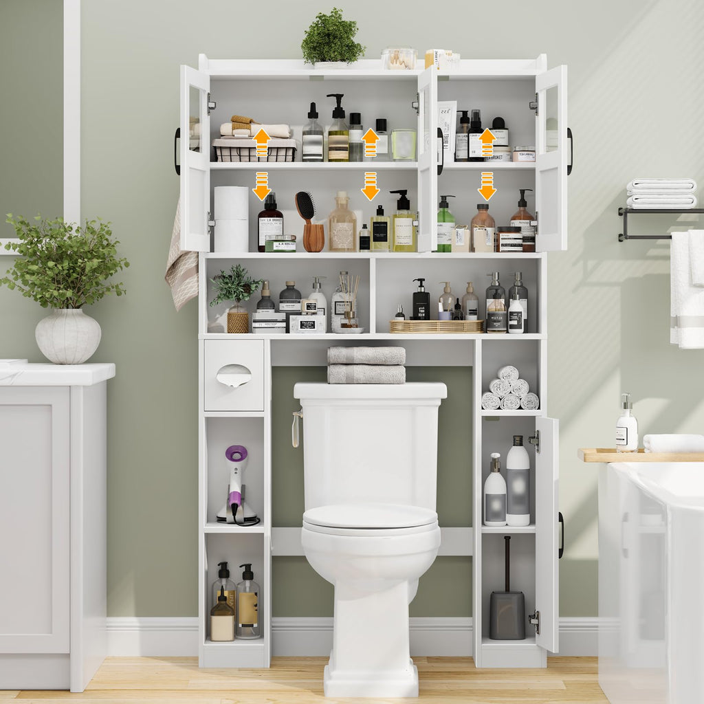 Over The Toilet Cabinet with 3 Acrylic Doors G651