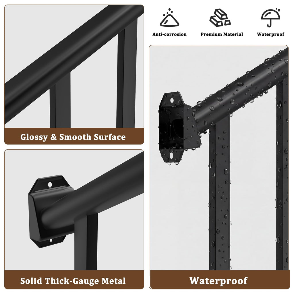 Black 3 Ft W Deck Railing Kit with Screws I322