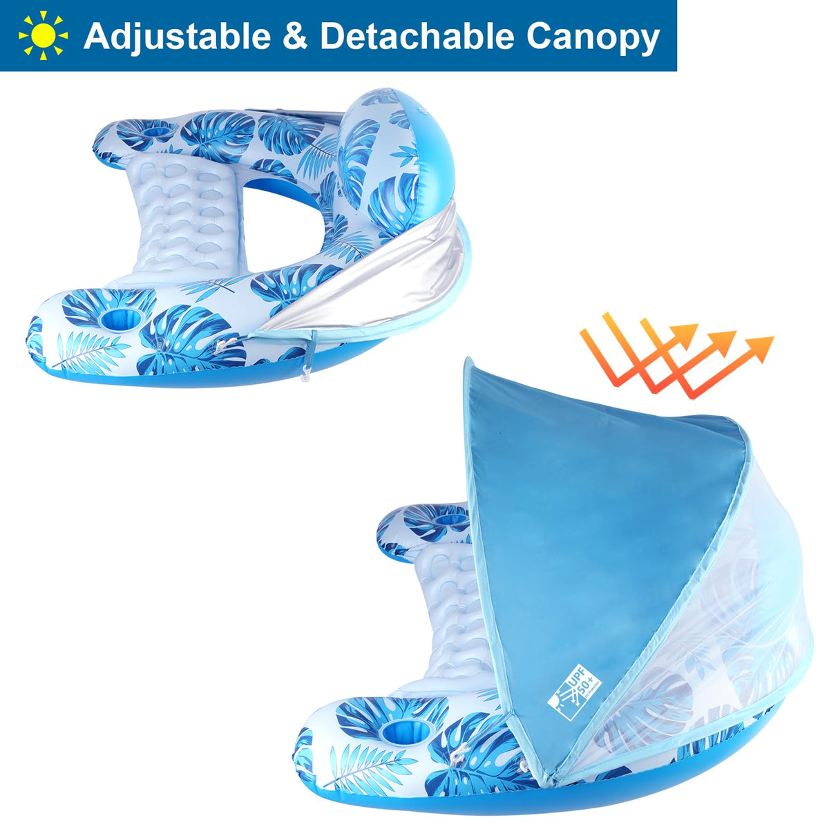 XL Pool Float with Canopy and Cup Holder D1187