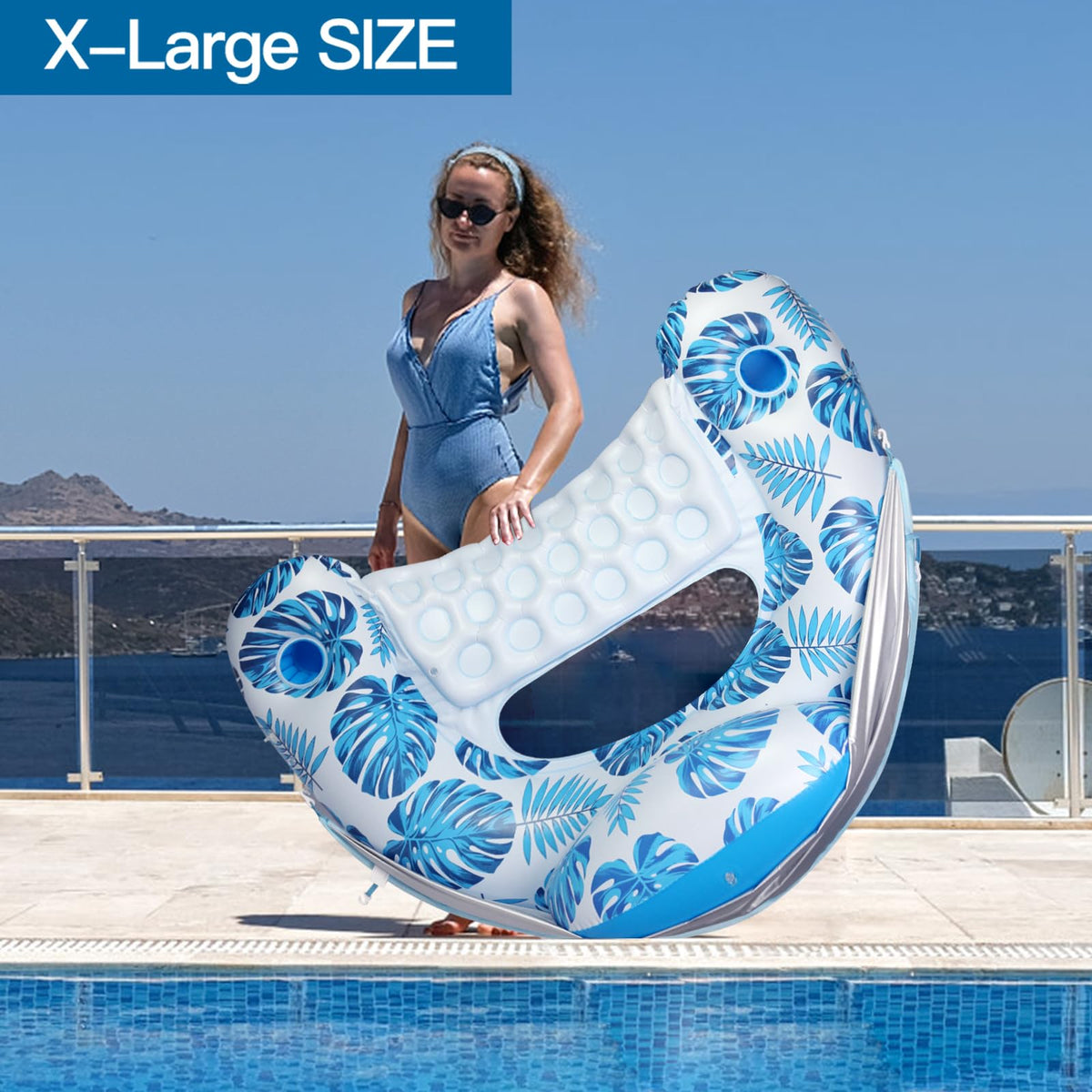 XL Pool Float with Canopy and Cup Holder D1187
