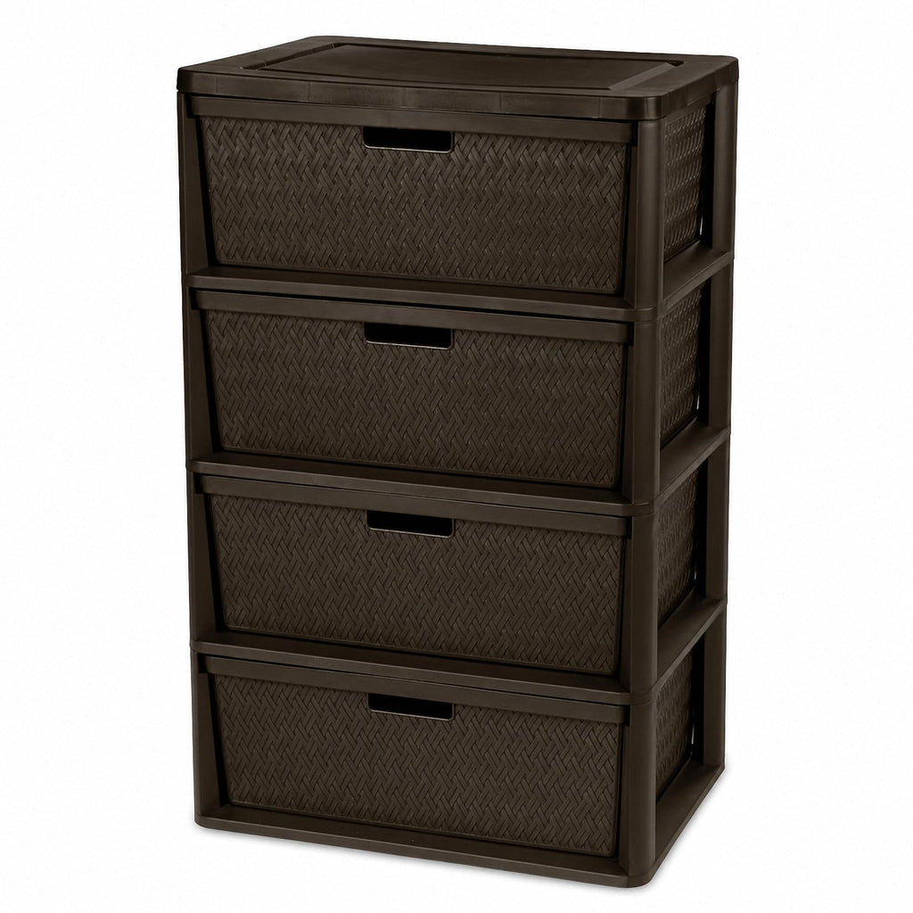 Brown 4 Drawer Plastic Storage Organizer N925996
