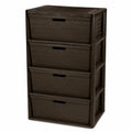 Brown 4 Drawer Plastic Storage Organizer N925996