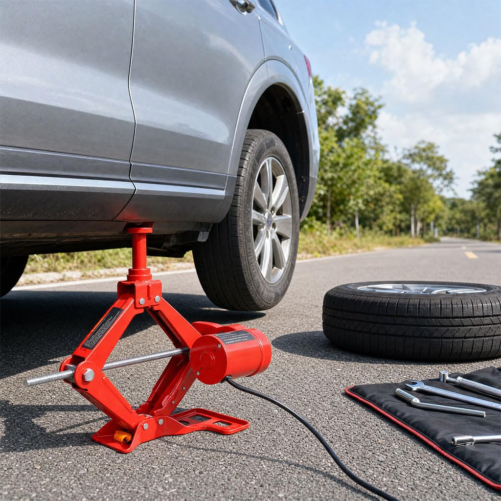12V 3 Ton Electric Car Jack with Lug Wrench and Carrying Case L316247