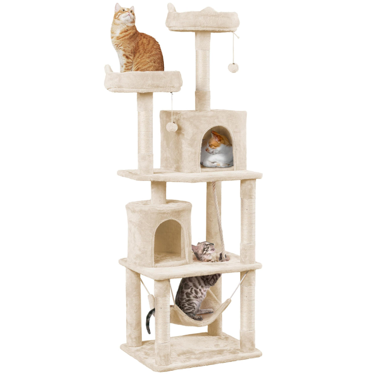Beige 70.5in Multi-Level Cat Tree P9662