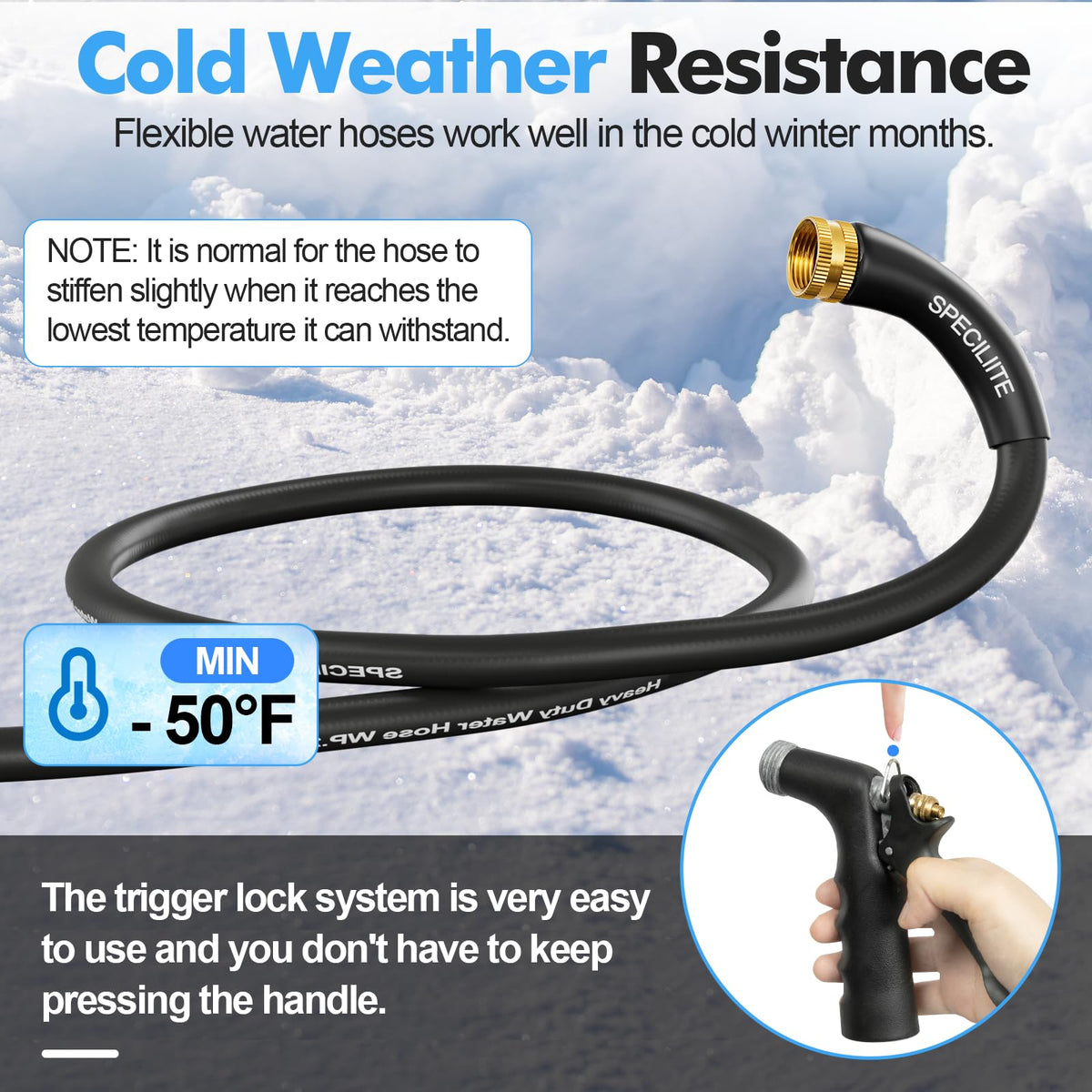 3/4" Hot/Cold Garden Water Hose 100 ft E653