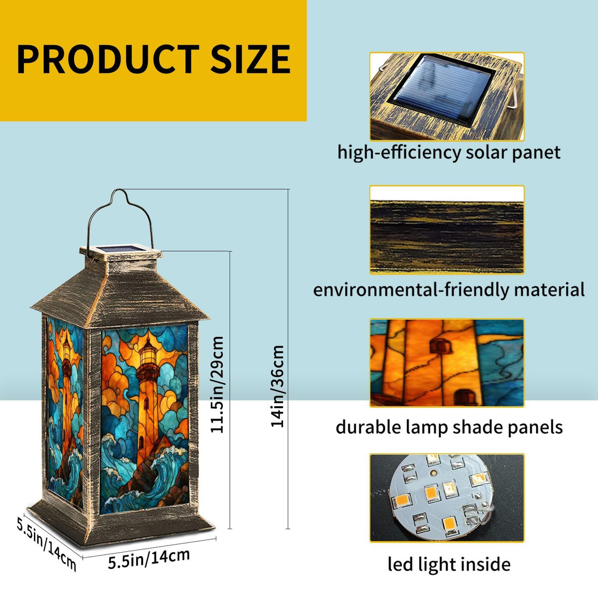 Solar Powered Outdoor Waterproof Hanging Lantern O6774