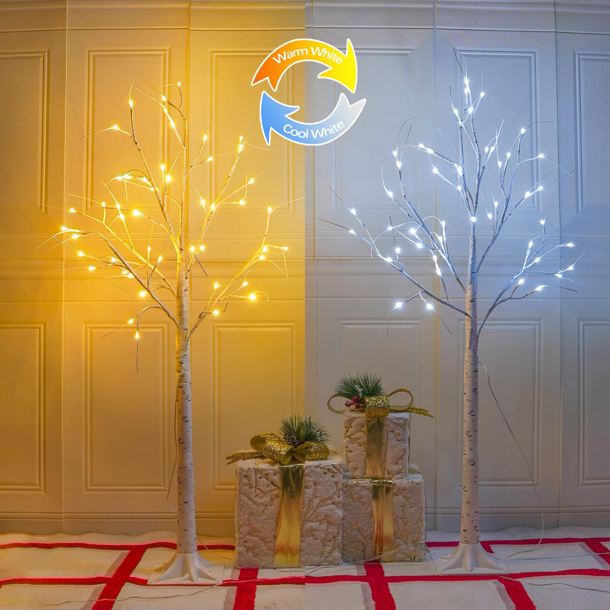 2-Pack 4FT Lighted Birch Tree I101307