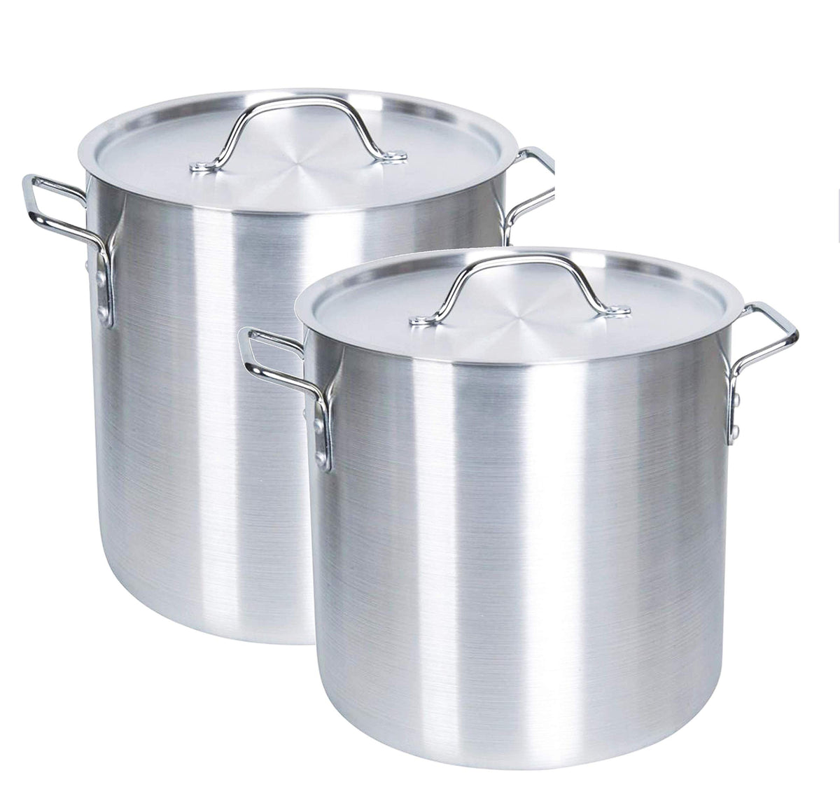 50 and 60 Qt Heavy Gauge Aluminum Stock Pot Set with Lid J618874