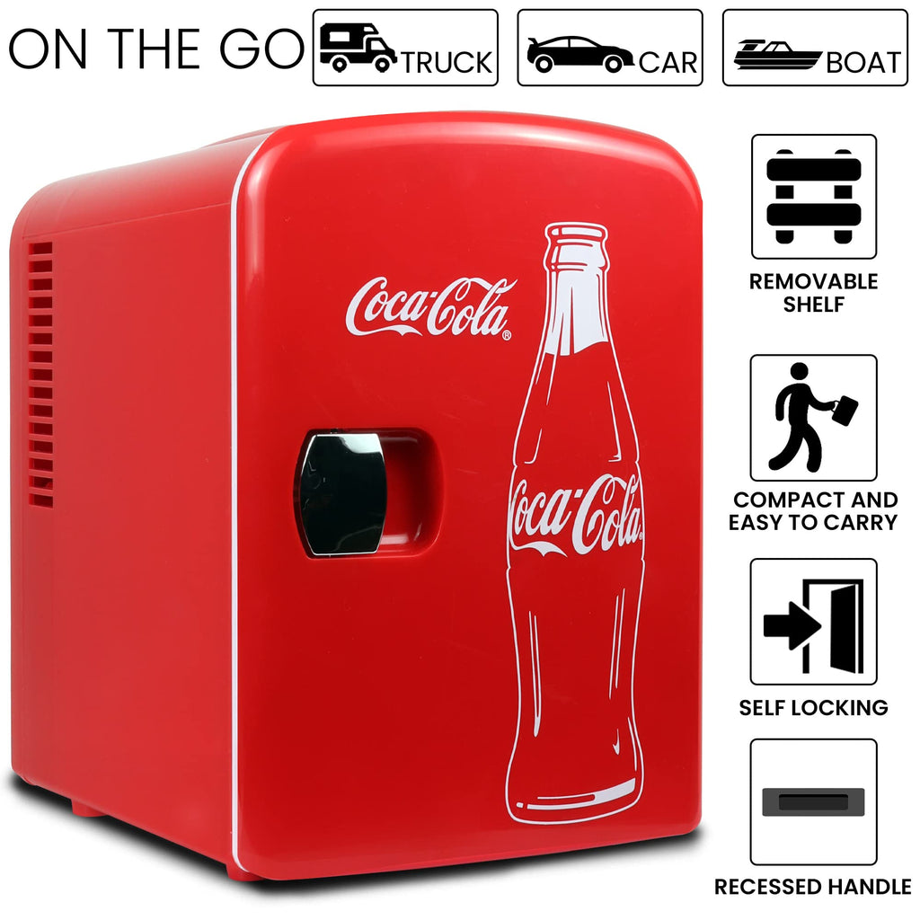 4L 6 Can Mini Fridge Portable Cooler Red G8305