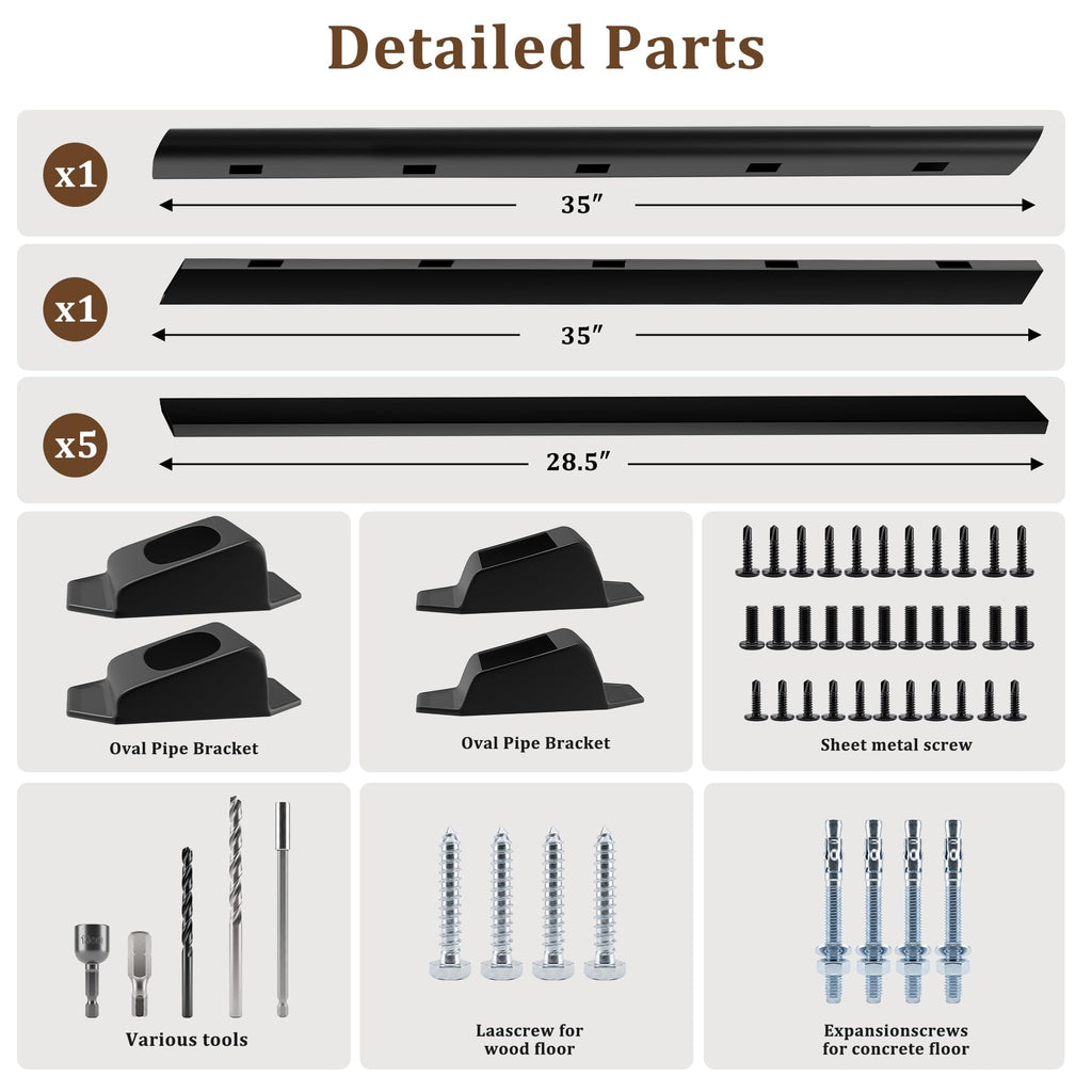 Black 3 Ft W Deck Railing Kit with Screws I322