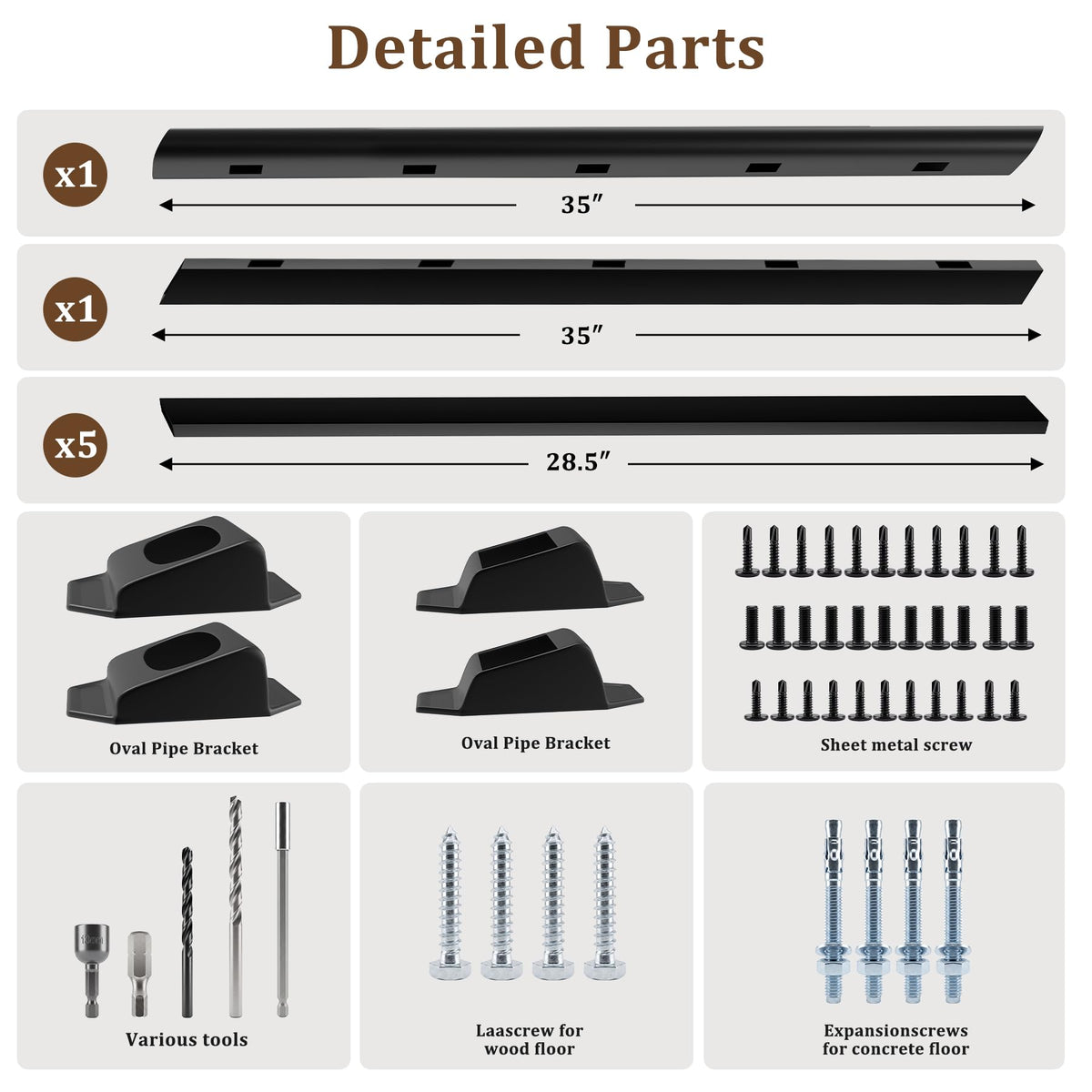 Black 3 Ft W Deck Railing Kit with Screws I322