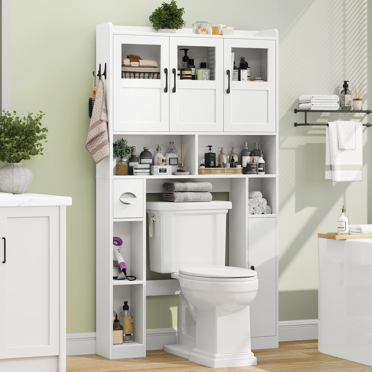 Over The Toilet Cabinet with 3 Acrylic Doors G651