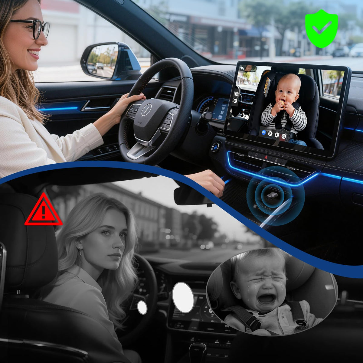 Baby Car Camera with Wireless CarPlay Adapter, 1080P HD, IR Night Vision, 150° Wide-Angle G635440
