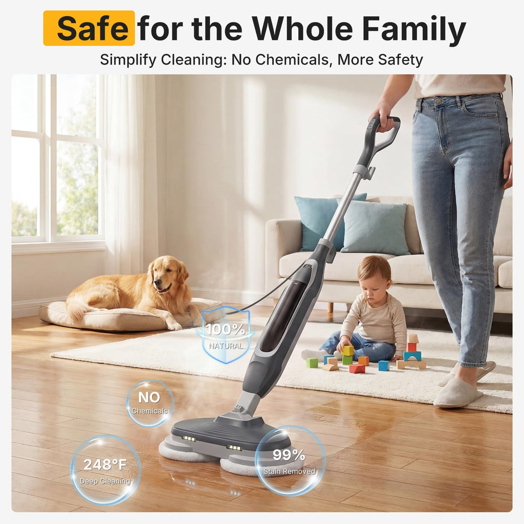 Dual Rotating Scrub & Steam Mop Q49782