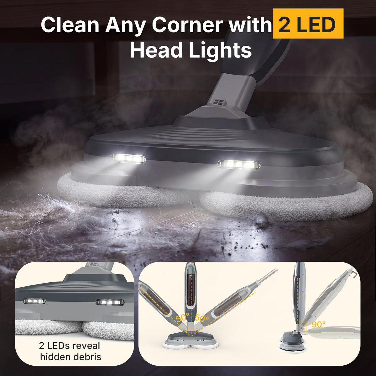Dual Rotating Scrub & Steam Mop Q49782