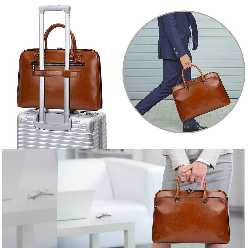 Genuine Leather Laptop Messenger Bag 13.3 15.6 inch E7383