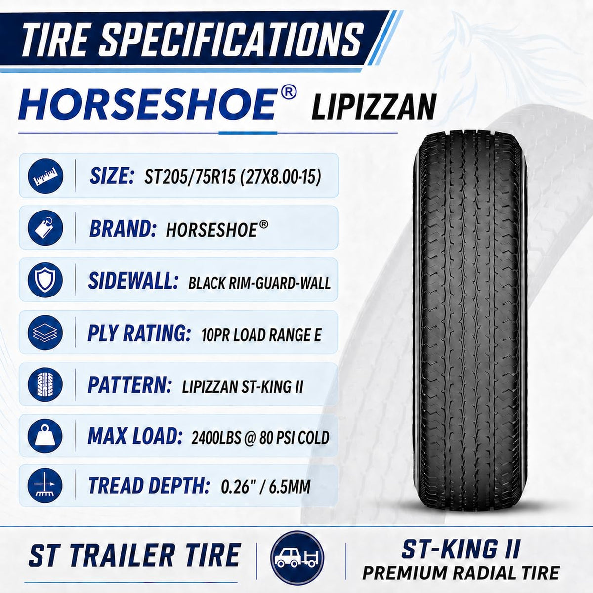 ST205/75R15 10-Ply Trailer Tires E265179