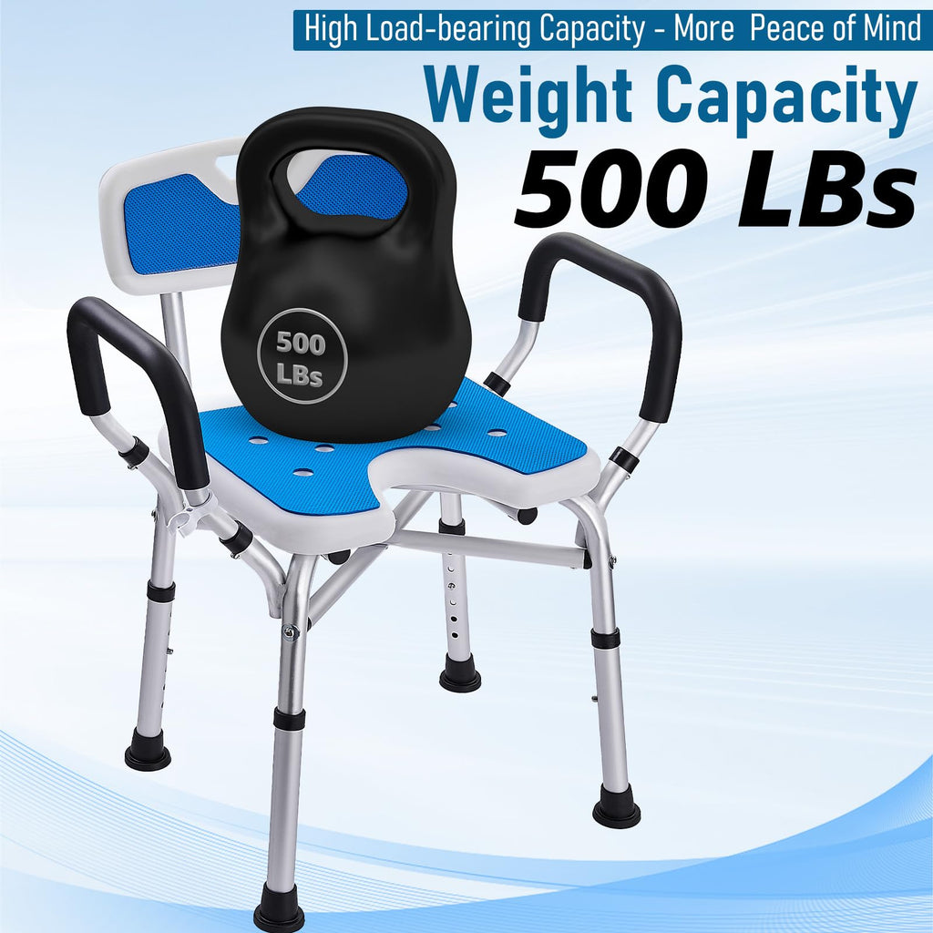 Shower Chair with Arms and Back, U-Shaped Seat P45139