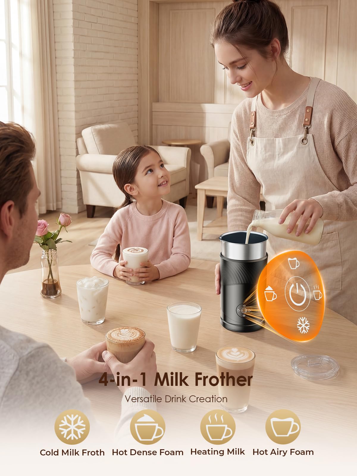 350ml Electric Milk Frother 4-in-1 Hot & Cold Y59949