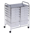 Rolling Craft Storage Cart, Clear, 12-Drawer I9344