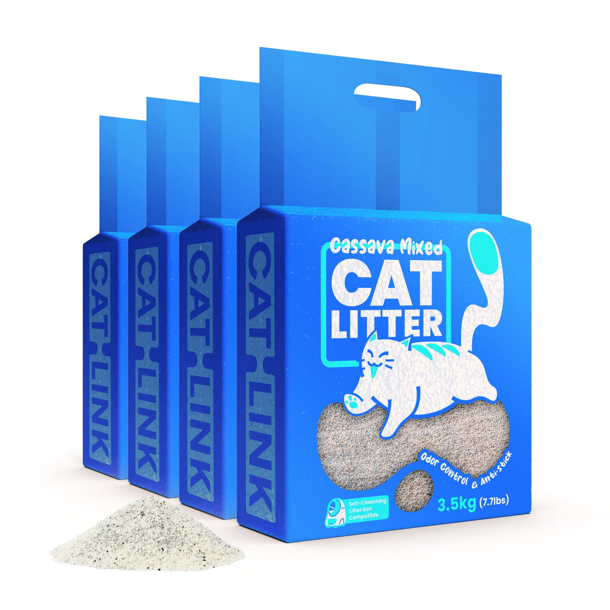 Cassava Mixed Cat Litter, 7.7lb × 4 Bags H255