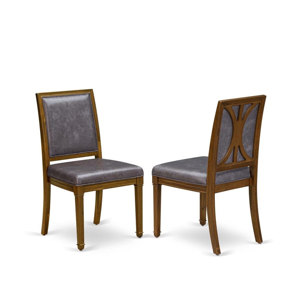 9 Piece Kitchen Table Set with 8 Dark Grey Polyester Chairs J144333