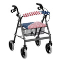 Blue White Star and Red Stripes Rollator Walker Seat and Backrest Covers L31432