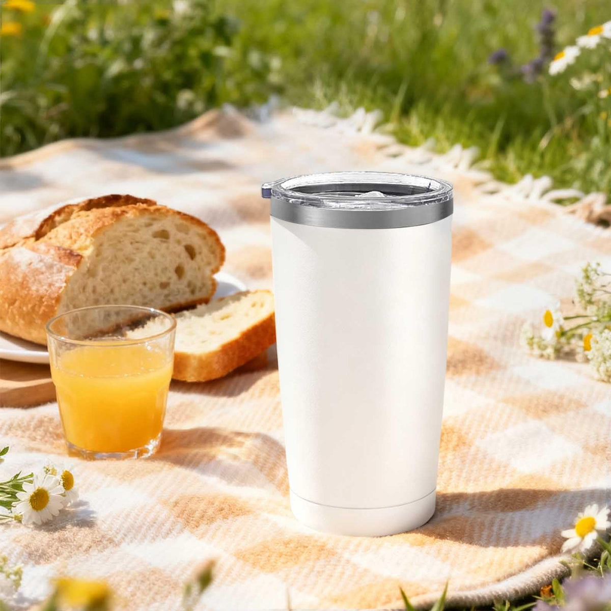 20 Pack Stainless Steel Insulated Tumbler 20oz White A3850