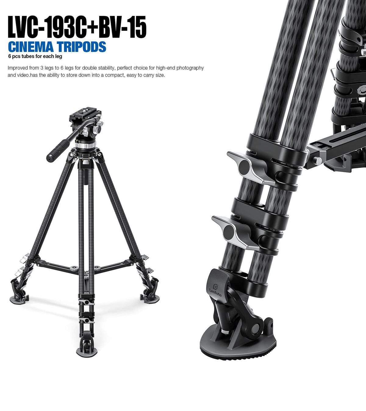 Carbon Fiber Twin Leg Video Tripod F2523