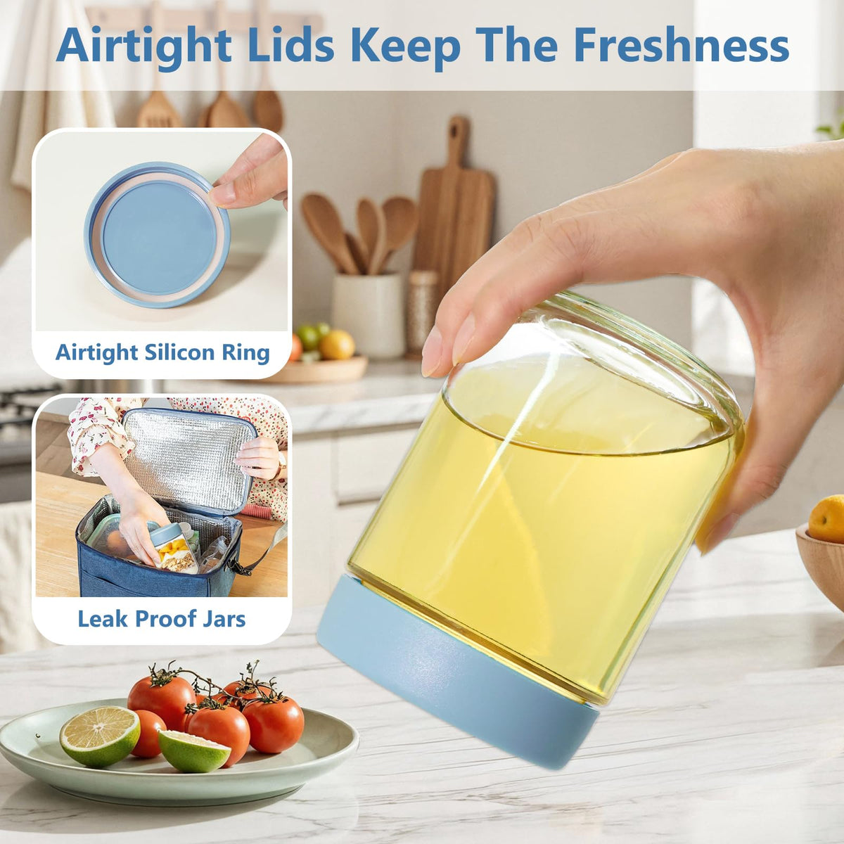 8Pcs 16oz Glass Overnight Oats Containers U4280