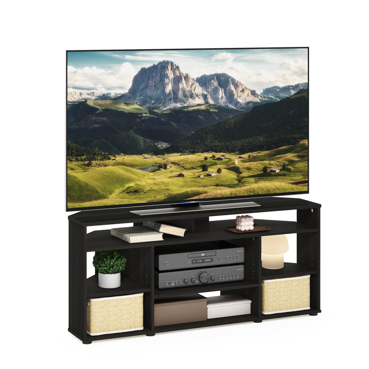 4-Tier Corner TV Stand with Storage Shelf X419515
