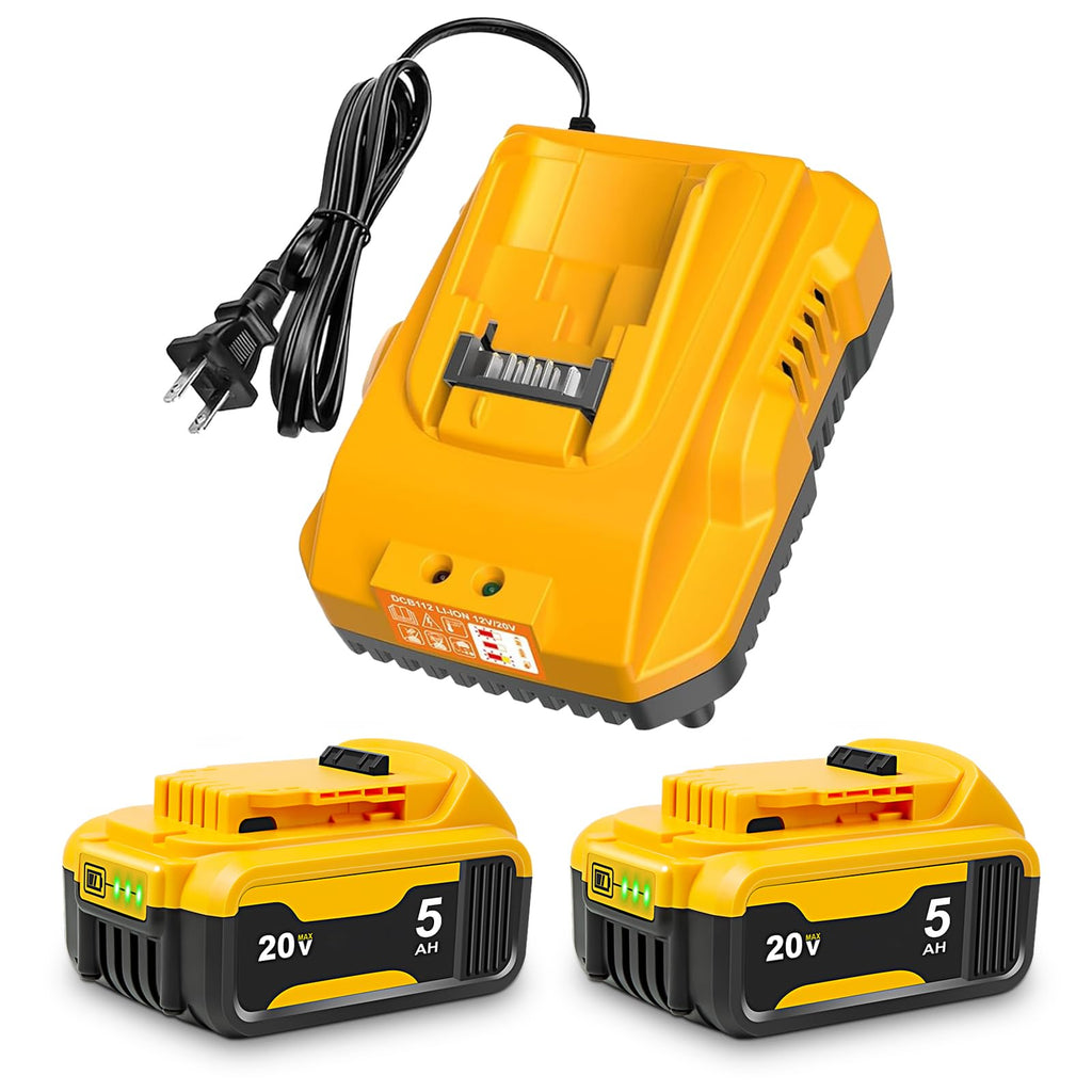 20V Max 5.0Ah Battery 2-Pack with Charger Station X6758