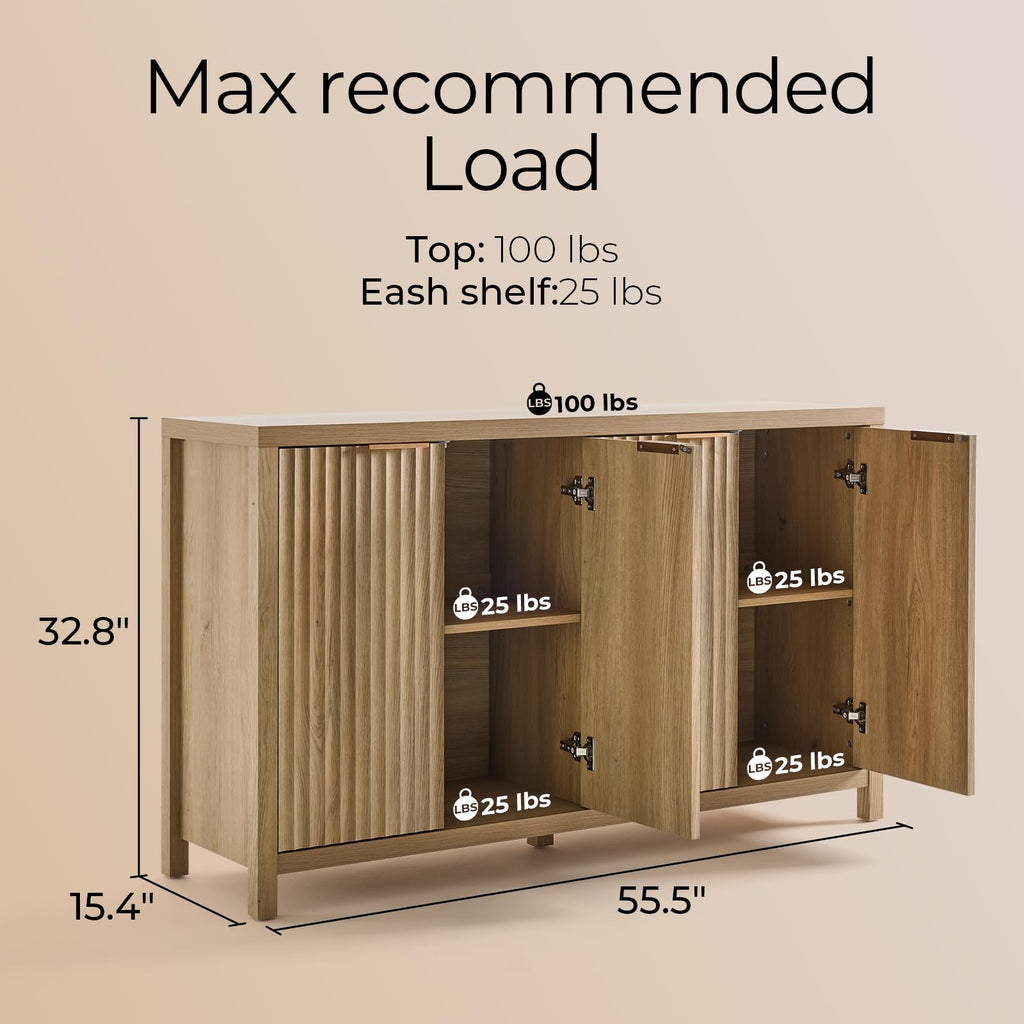 56" Golden Oak Buffet Cabinet P60091