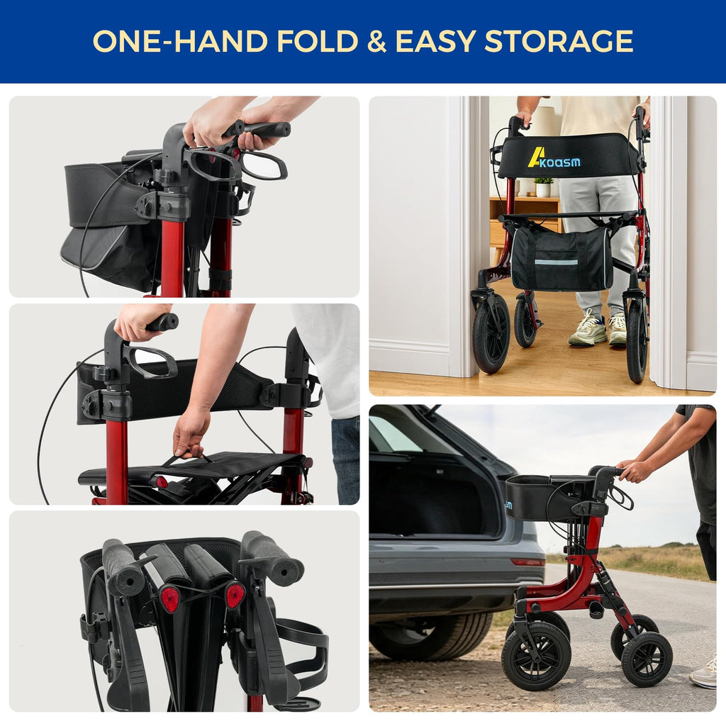 Outdoor Rollator Walkers with 12" Front Wheels V126