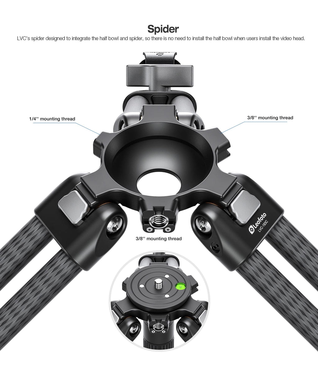 Carbon Fiber Twin Leg Video Tripod F2523