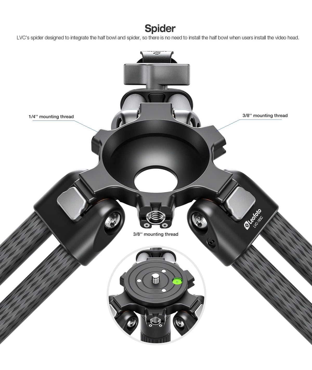 Carbon Fiber Twin Leg Video Tripod F2523