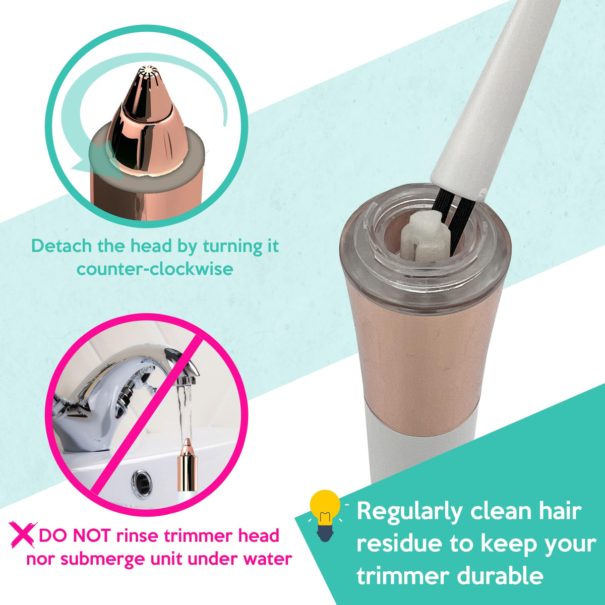 Facial Hair Removal for Women, 2-in-1 Face Hair Remover & Eyebrow Trimmer N258