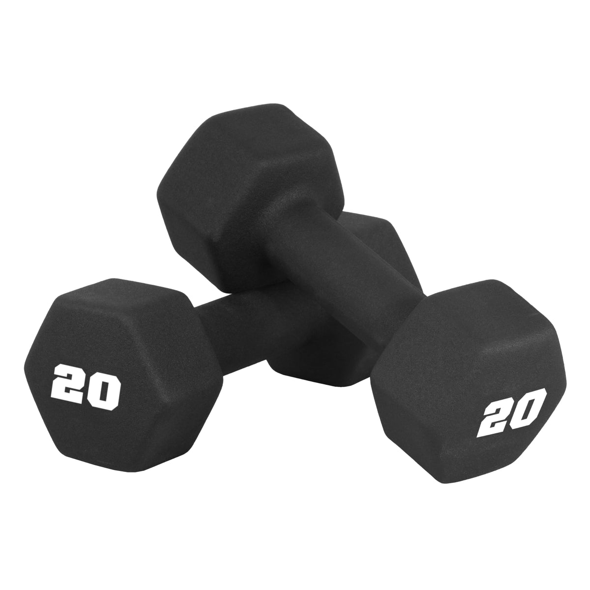 Black 20 lb Neoprene Dumbbell Pair T831