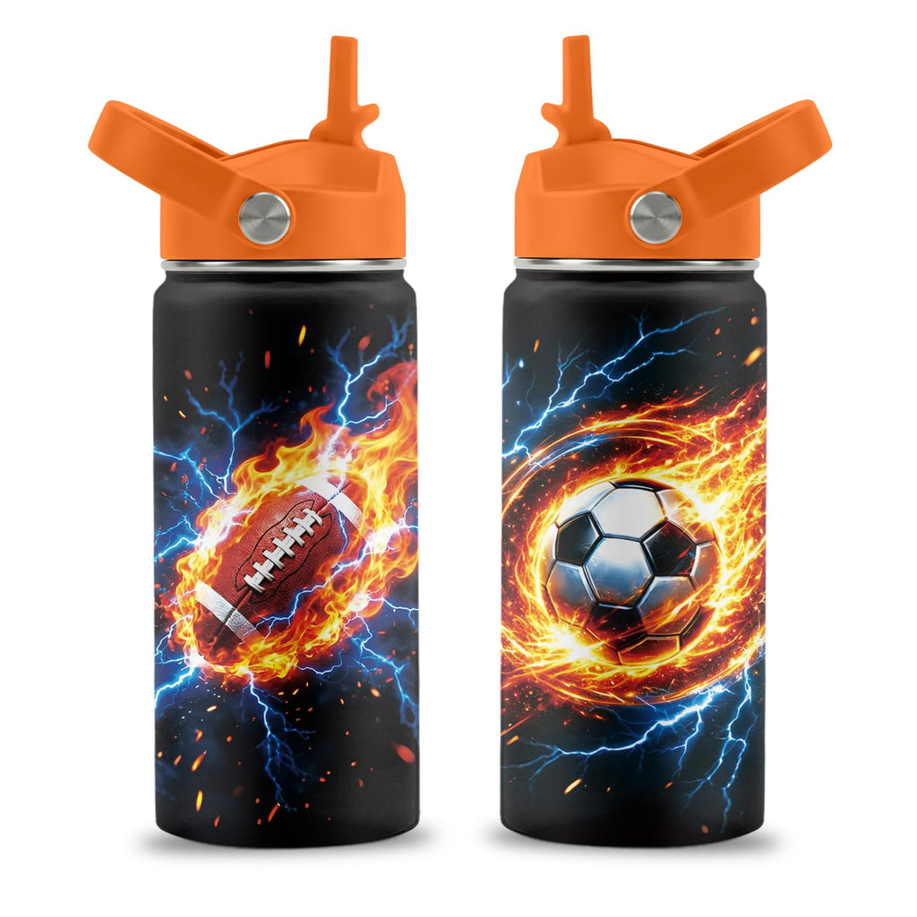 16 oz Stainless Steel Insulated Water Bottle with Straw Lid, 2 Pack W132601