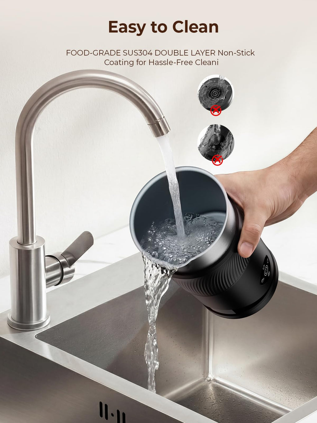 350ml Electric Milk Frother 4-in-1 Hot & Cold Y59949