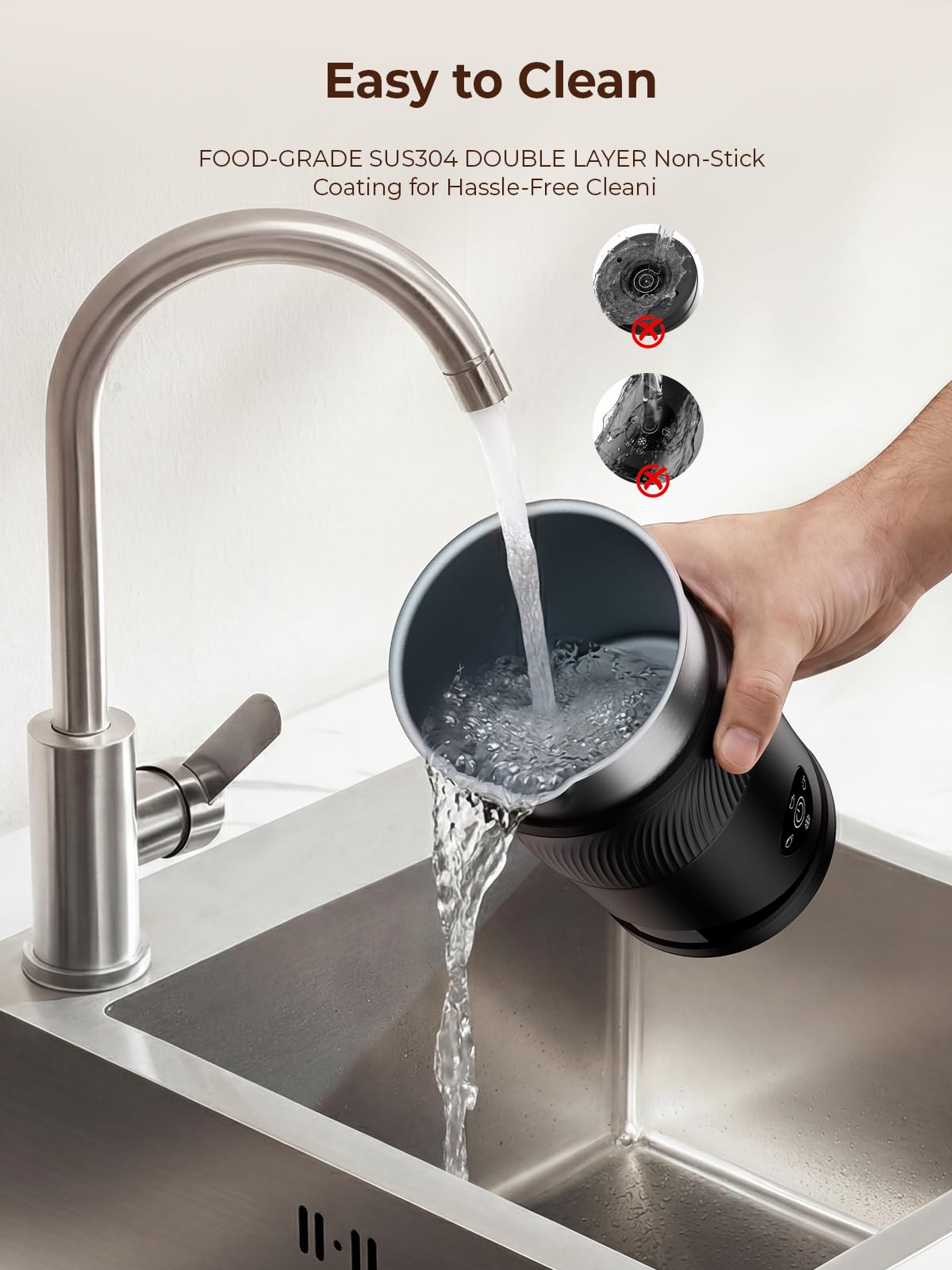 350ml Electric Milk Frother 4-in-1 Hot & Cold Y59949
